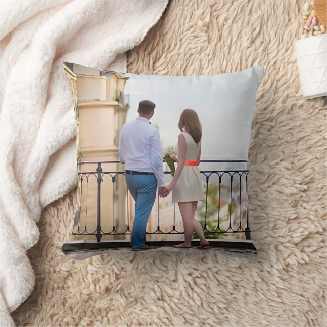 Personalized Two Photo Throw Pillow (Blanket)