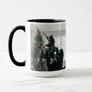 Personalized Two Sided Family Christmas Photo Mug