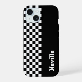Personalized Two-Tone Checkerboard iPhone 15 Case