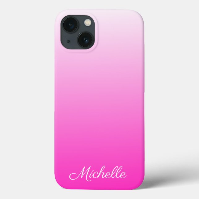 Personalized two-tone gradient ombre hot pink Case (Back)