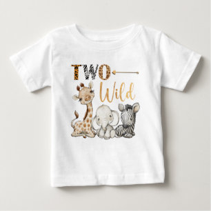 Personalized Two Wild Safari First Birthday  Baby T-Shirt
