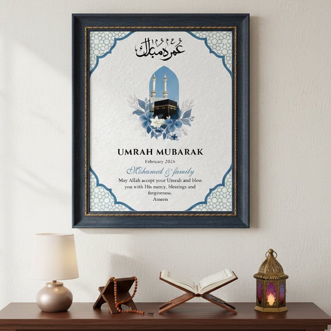 Personalized Umrah Mubarak Islamic Wall Art Poster (Creator Uploaded)