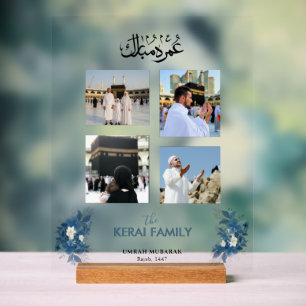 Personalized Umrah Mubarak Photo Collage Acrylic  Acrylic Sign