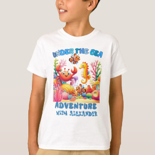 Personalized Under the sea adventure fish crab  T-Shirt