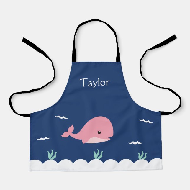 Personalized Under the Sea Whale Kids Apron (Front)
