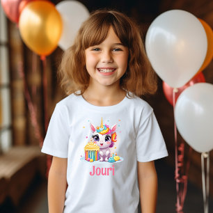 Personalized Unicorn Girl Birthday Party T-Shirt