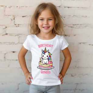 Personalized Unicorn Girl Birthday Party T-Shirt