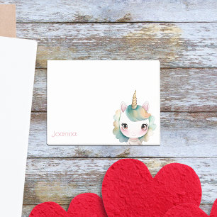 Personalized Unicorn Girl with Name Post-it Notes