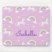 Personalized Unicorn Rainbow Sparkle Mouse Mat