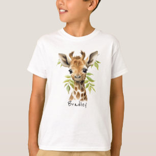 Personalized Unisex Giraffe T-Shirt for Kids