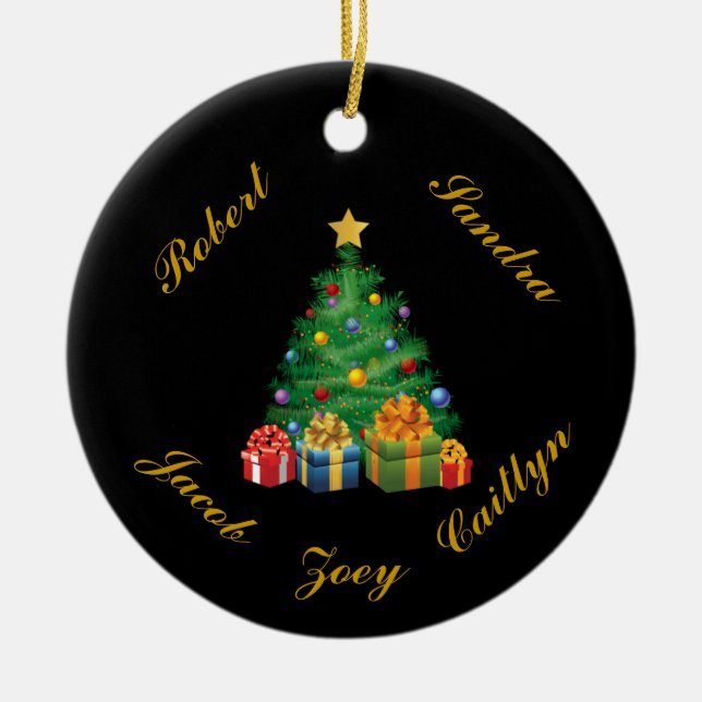 PERSONALIZED (Up to 5 Names) Christmas Ornament (Front)