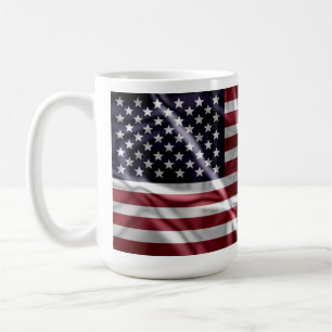 Personalized US Flag Red White Stripes Starry Blue Coffee Mug