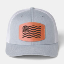 Personalized USA Flag Leather Patch Style Cap