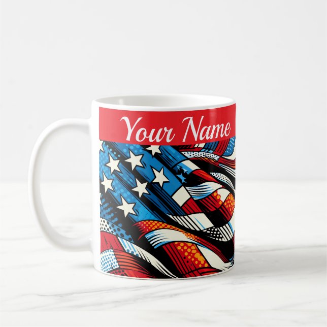 Personalized USA Flag Mug (Left)