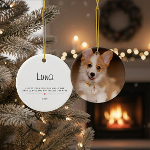 Personalized Using Pet's Photo & Name Ceramic Tree Decoration