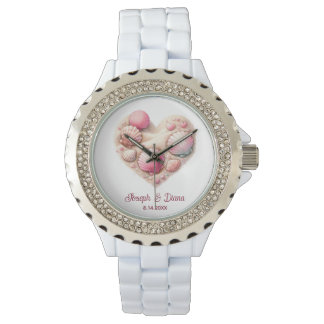 Personalized Valentine Anniversary Seashell Heart Watch