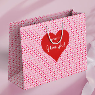 Personalized Valentine Gift Bag With Love You Text