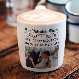 Personalized Valentine Newspaper  Espresso Cup