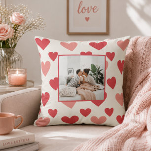 Personalized Valentine Photo Heart Throw Pillow