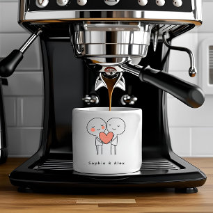 Personalized Valentine’s Couple Matching  Espresso Cup