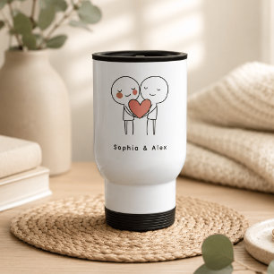 Personalized Valentine’s Couple Matching Travel Mug
