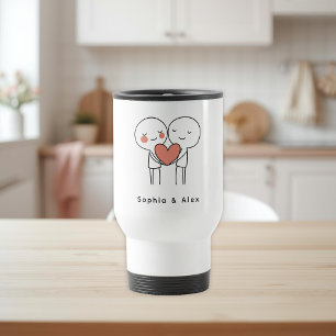Personalized Valentine’s Couple Matching Travel Mug