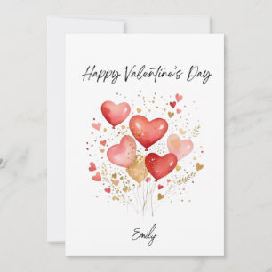 Personalized Valentine’s Day Heart Balloon Card