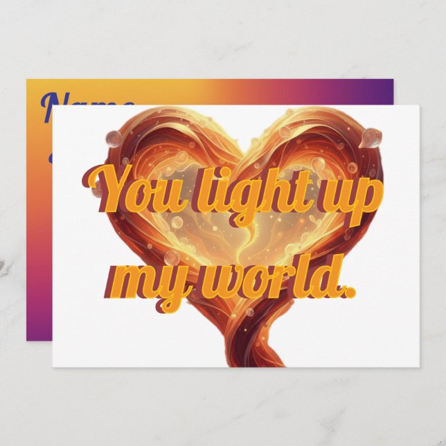 Personalized Valentine's card | Heart photo card (Front/Back)