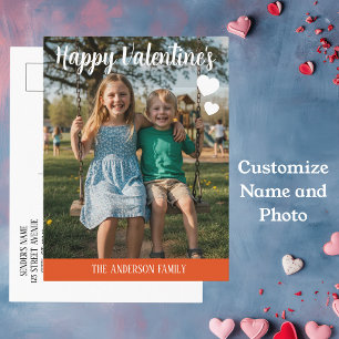 Personalized Valentines Day Photo  Postcard