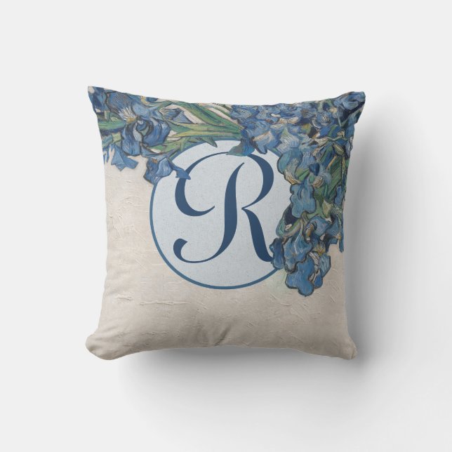 Personalized Van Gogh Roses Throw Pillow (Front)