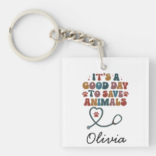Personalized Veterinarian name, Custom Animal Key Ring