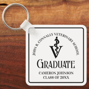 Personalized Veterinary School Graduation Gift Key Ring