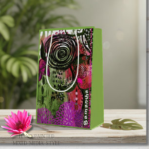 Personalized Vibrant Abstract Mixed Media Art Medium Gift Bag