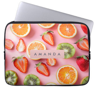 Personalized Vibrant Summer Fruit Medley  Laptop Sleeve