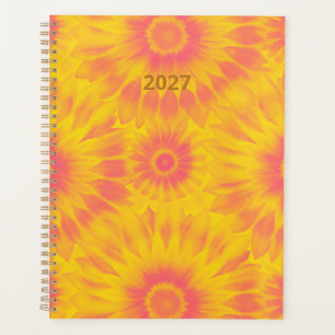 Personalized Vibrant Sunflower Tie-Dye Art Planner