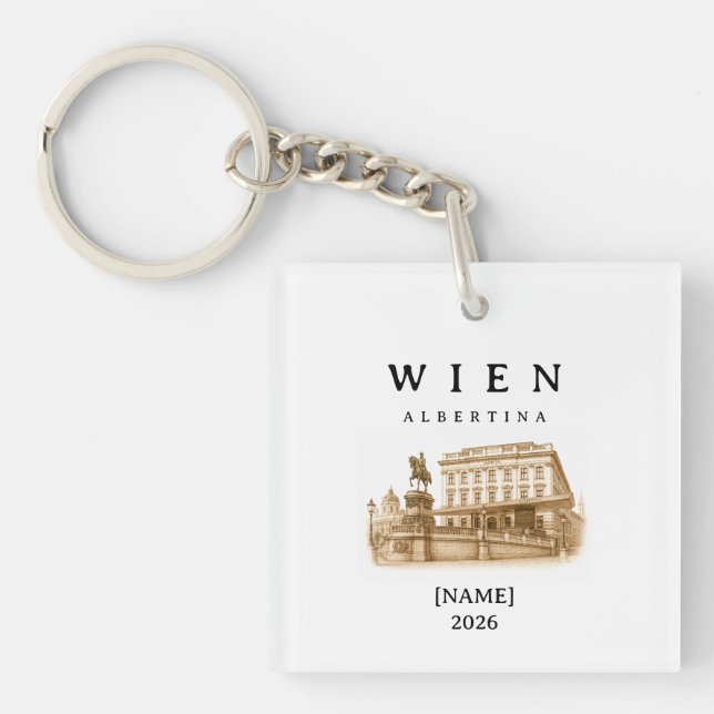 Personalized Vienna Albertina | Name & Year Key Ring (Front)