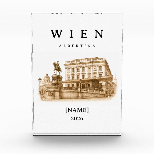 Personalized Vienna Albertina | Name & Year Photo Block (Front)
