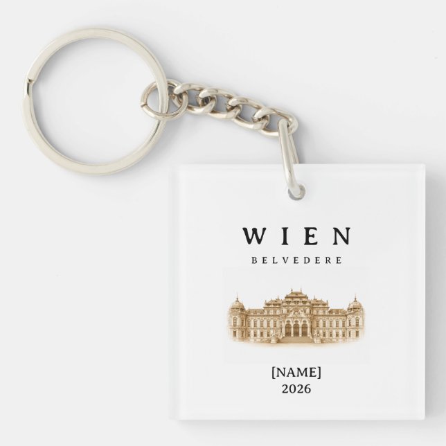 Personalized Vienna Belvedere | Name & Year Key Ring (Front)