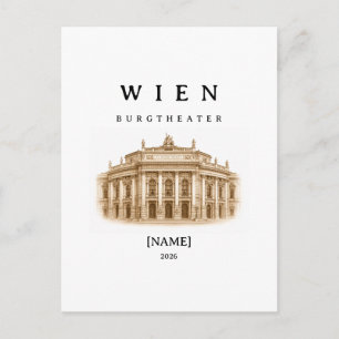 Personalized Vienna Burgtheater   Name & Year Postcard