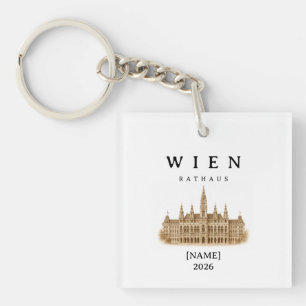 Personalized Vienna City Hall Name & Year Key Ring