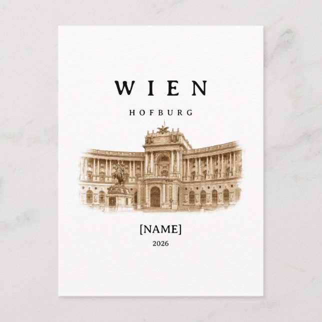 Personalized Vienna Hofburg | Name & Year Postcard (Front)