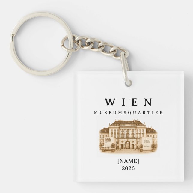 Personalized Vienna Museumsquartier | Name & Year Key Ring (Front)
