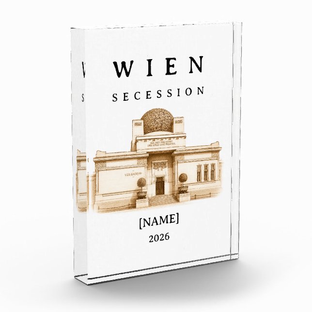 Personalized Vienna Secession | Name & Year Photo Block (Left)
