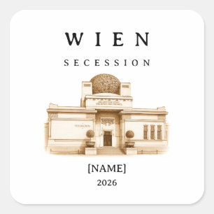 Personalized Vienna Secession Name & Year Square Sticker