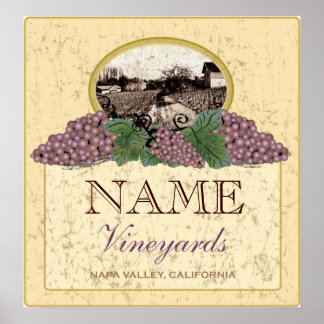 Personalized Vineyard Poster