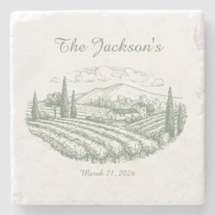 Personalized Vineyard Wedding Coasters