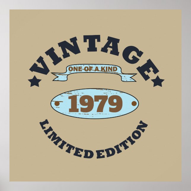 Personalized vintage 45th birthday gift poster (Front)