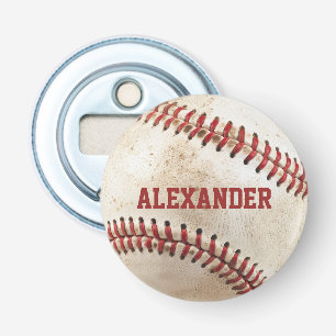 Personalized Vintage Baseball Bottle Opener