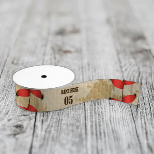 Personalized Vintage Baseball Name Number Retro Satin Ribbon