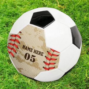 Personalized Vintage Baseball Name Number Retro Soccer Ball